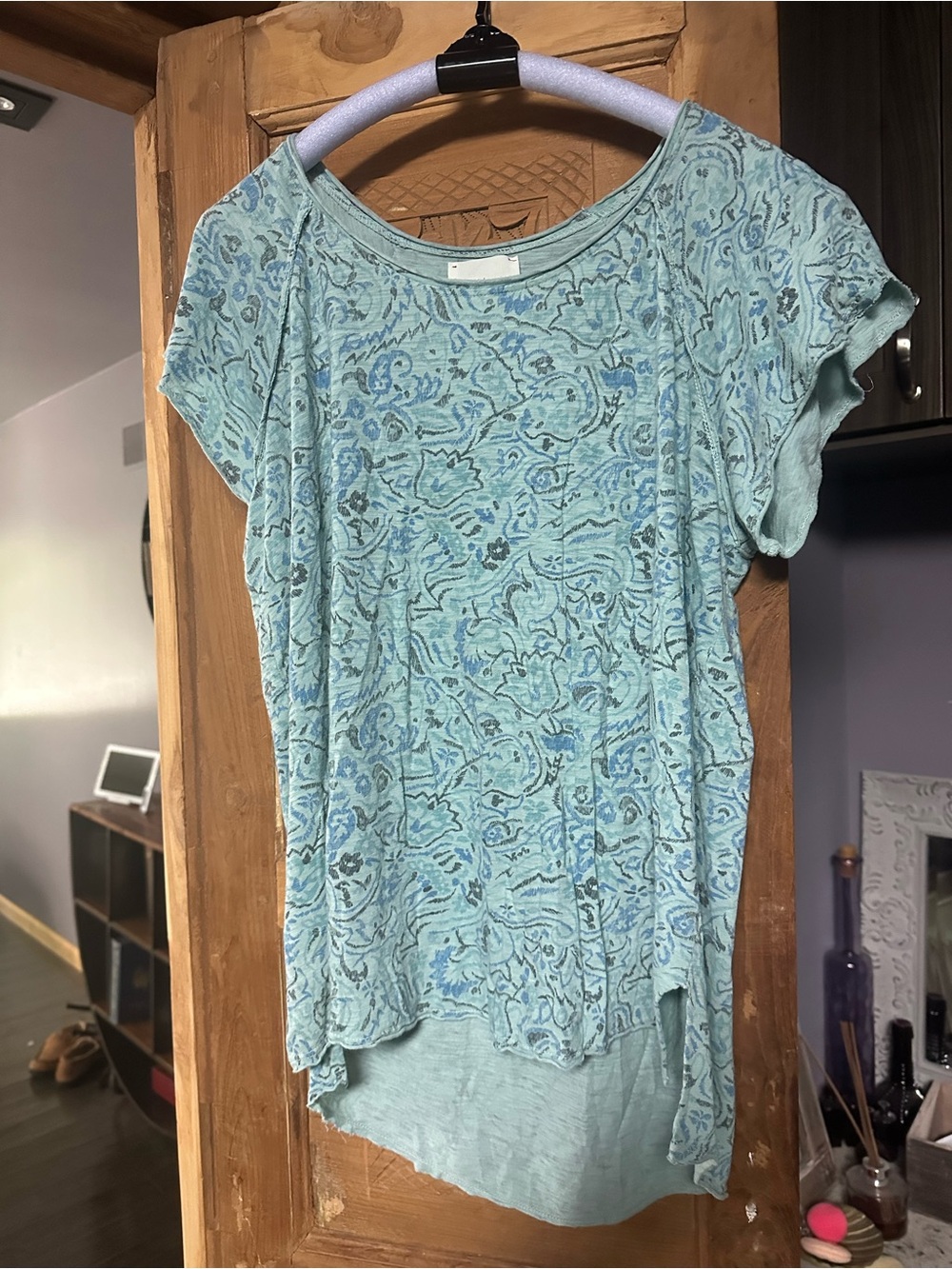 High low side slit short sleeve M tee shirt super soft